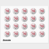70. Geburtstag Golf Ball Classic Round Sticker (Blatt)