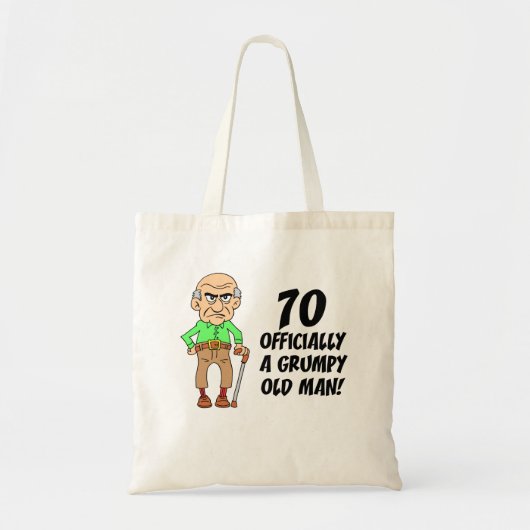 70. Geburtstag Grumpy Old Man Tote Bag Tragetasche (Vorne)