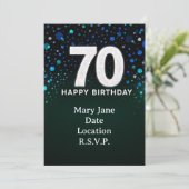 70. Geburtstag grüner Ton Einladung (Stehend Vorderseite)
