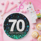70. Geburtstag grüner Ton Pappteller (Party)