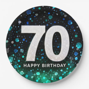70. Geburtstag grüner Ton Pappteller