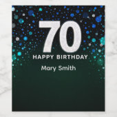 70. Geburtstag grüner Ton Weinetikett (Einzelnes Label)