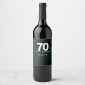 70. Geburtstag grüner Ton Weinetikett (Vorderseite)