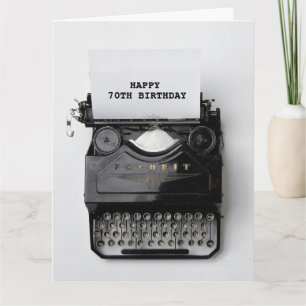 70. GEBURTSTAG Grußkarte für Vintage Schreibmaschi Karte