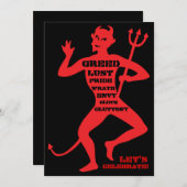 70. Geburtstag - Hölle eines Party Einladung (Vorne/Hinten)