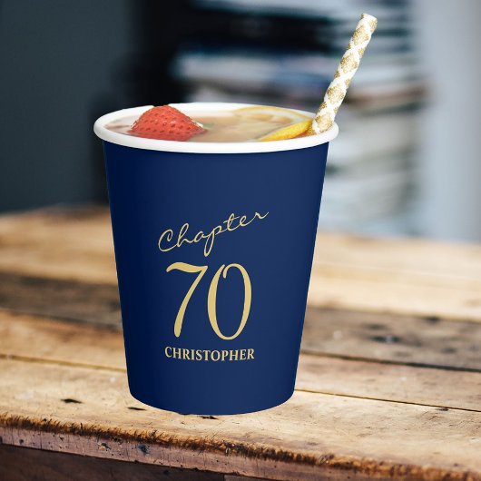 70. Geburtstag Kapitel 70 Blue Gold Pappbecher