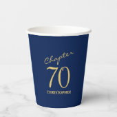 70. Geburtstag Kapitel 70 Blue Gold Pappbecher (Rückseite)