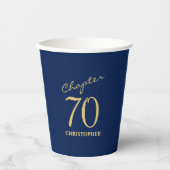 70. Geburtstag Kapitel 70 Blue Gold Pappbecher (Vorderseite)