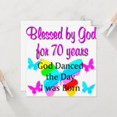 70. GEBURTSTAG KARTE (Vorderseite/Rückseite Beispiel)