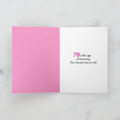 70. Geburtstag Karte (Innenseite)