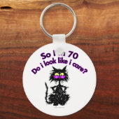 70. Geburtstag Katzen Geschenke Schlüsselanhänger (Vorderseite)