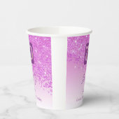 70. Geburtstag Klasse Falling Pink Glitzer Pappbecher (Links)