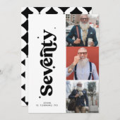 70. Geburtstag laden modernes, einfaches Foto ein Einladung (Vorne/Hinten)