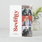 70. Geburtstag laden modernes, einfaches Foto ein Einladung (Stehend Vorderseite)