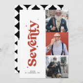 70. Geburtstag laden modernes, einfaches Foto ein Einladung (Vorne/Hinten)