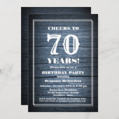 70. Geburtstag Land Holz Party Einladung (Vorne/Hinten)
