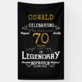 70. Geburtstag Legendary Black Gold Retro Banner (Vertikal)