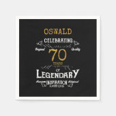 70. Geburtstag Legendary Black Gold Retro Serviette (Vorderseite)