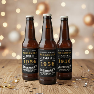70. Geburtstag Legende Geboren 1956 Vintage Schwar Bierflaschenetikett