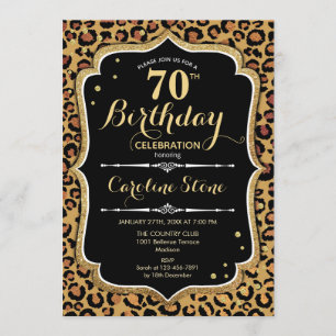 70. Geburtstag - Leopard Print Einladung
