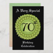 70. Geburtstag Lila Kalkreath Metallic Einladung (Vorne/Hinten)