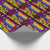 70. Geburtstag: Loving Hearts Pattern, Regenbogen Geschenkpapier (Ecke)