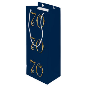 70. Geburtstag   MÄNNER ' s-Blaugold Geschenktüte Für Weinflaschen