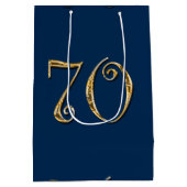 70. Geburtstag | MÄNNER ' s-Blaugold Mittlere Geschenktüte (Rückseite)