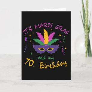 70. Geburtstag Mardi Gras Karneval Feier Shir Karte