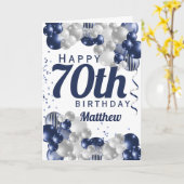 70. Geburtstag Marineballons Karte (Gelbe Blume)