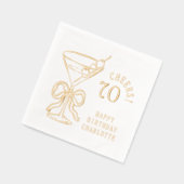 70. Geburtstag Martini Cheers Siebzig Personalisie Servietten Mit Folie (Links)