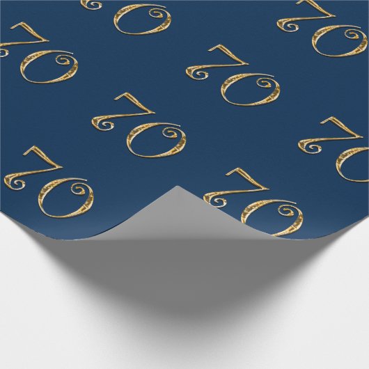 70. Geburtstag | MENS Blau Gold Geschenkpapier (Ecke)