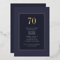 70. Geburtstag Minimal Eleganter dunkler Goldrahme