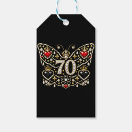 70. Geburtstag mit Diamanten verzierter Schmetterl Geschenkanhänger