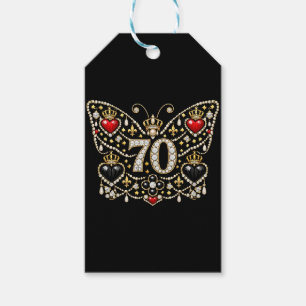 70. Geburtstag mit Diamanten verzierter Schmetterl Geschenkanhänger