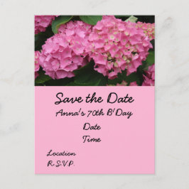 70. Geburtstag mit rosa Hydrangea-Blume Postkarte