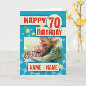 70. Geburtstag mit stilvollen Effekten - Ihr Bild Karte (Gelbe Blume)