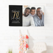 70. Geburtstag moderne Schwarz-Gold-Foto-Collage Banner (Insitu)