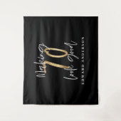 70. Geburtstag moderne Schwarz-Gold-Stilelemente Wandteppich (Vorderseite)