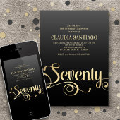 70. Geburtstag Moderne Skripteinladung Einladung