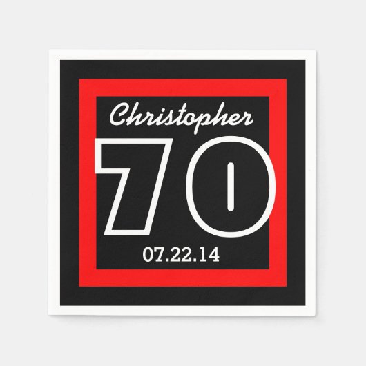 70. Geburtstag Moderner geometrischer Rahmen Serviette (Vorderseite)