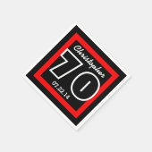 70. Geburtstag Moderner geometrischer Rahmen Serviette (Ecke)