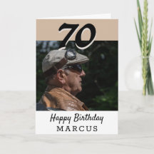 70. Geburtstag Modernes Beige Foto Personalisiert