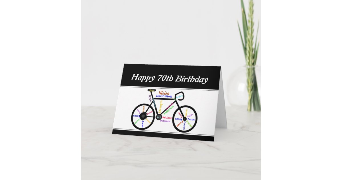 70. Geburtstag Motivierend Bike Radfahren Karte Zazzle.de