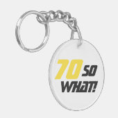 70. Geburtstag Motivierend Positive Gelbschwarz Schlüsselanhänger (Vorderseite links)