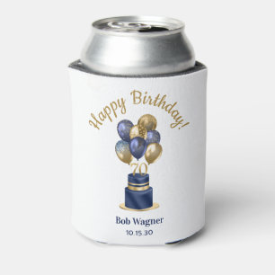 70. Geburtstag Navy Blau Ballon Torte Dosenkühler