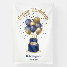 70. Geburtstag Navy Blue Balloon Cake Banner