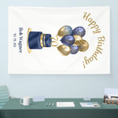 70. Geburtstag Navy Blue Balloon Cake Banner (Messe)