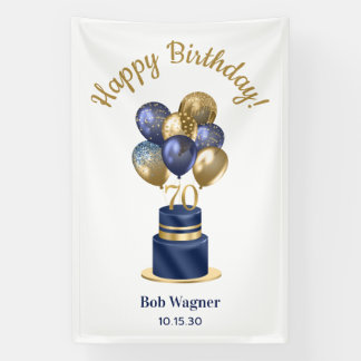 70. Geburtstag Navy Blue Balloon Cake Banner