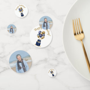 70. Geburtstag Navy Blue Balloon Cake Konfetti